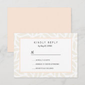 Crème abstract gebladerte chic Wedding RSVP Kaartje (Voorkant / Achterkant)