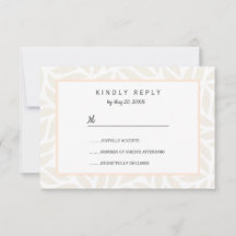 Crème abstract gebladerte chic Wedding RSVP