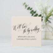 Crème als we je kunnen knuffelen uitgestelde bruil kaart (Staand voorkant)