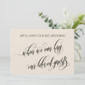 Crème als we je kunnen knuffelen uitgestelde bruil kaart (Staand voorkant)