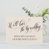 Crème als we je kunnen knuffelen uitgestelde bruil kaart (Staand voorkant)