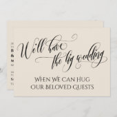 Crème als we je kunnen knuffelen uitgestelde bruil kaart (Voorkant / Achterkant)