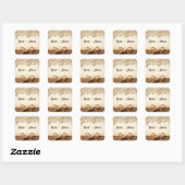Crème Antieke Bloemsluiers Jute Rustieke Bruiloft Vierkante Sticker (Vel)