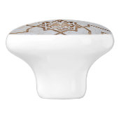 Crème Arabesque Keramische Knop (Zijkant)
