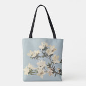 Crème Azalea Bloemen Monogram Tote Bag (Achterkant)