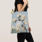Crème Azalea Bloemen Monogram Tote Bag (Dichtbij)