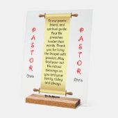 Crème Banner Pastor Waardering Acrylic Bord (Hoek)