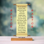 Crème Banner Pastor Waardering Acrylic Bord (Neutraal)