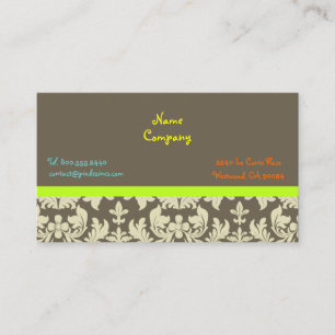 Crème barok damast/DIY kleur/ashbrown achtergrond Visitekaartje