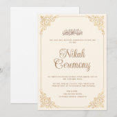  Crème Barok Lijst Nikah Moslim Trouwen Kaart (Voorkant / Achterkant)