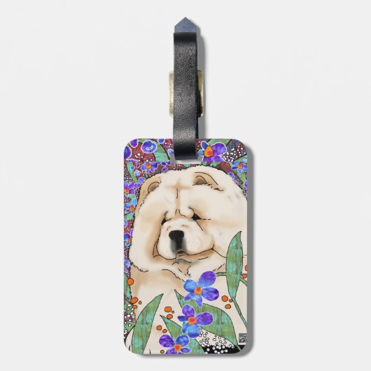 CRÈME batik bagagelabel (Achterkant verticaal)