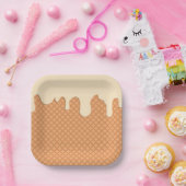 Crème, bedrukt bord van papier (Feest)