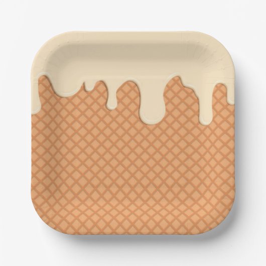 Crème, bedrukt bord van papier (Voorkant)