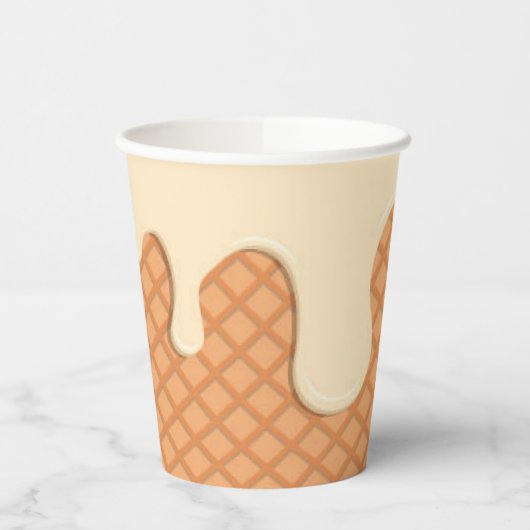 Crème, bedrukt papier papieren bekers (Links)