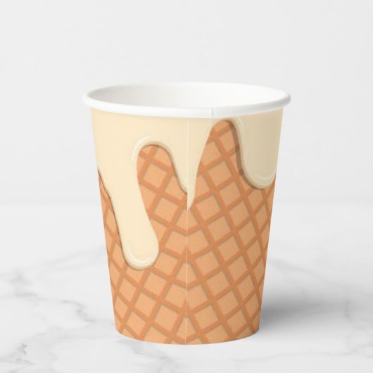 Crème, bedrukt papier papieren bekers (Rechts)