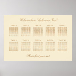 Crème Beige 10 Tafel Trouw Stoelen Plattegrond Pos Poster