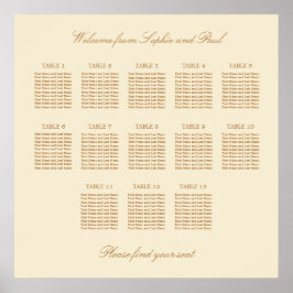 Crème Beige 13 Tafel Bruiloft Stoelen Plattegrond Poster