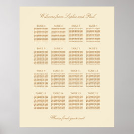 Crème Beige 16 Tafel Trouw Stoelen Plattegrond Pos Poster