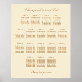 Crème Beige 17 Tafel Trouw Stoelen Plattegrond Pos Poster