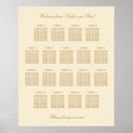 Crème Beige 18 Tafel Trouw Stoelen Plattegrond Pos Poster