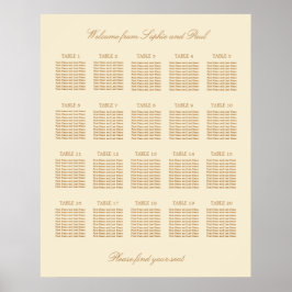 Crème Beige 20 Tafel Trouw Stoelen Plattegrond Pos Poster