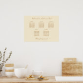 Crème Beige 5 Tafel Bruiloftstoelindeling Poster (Keuken)
