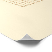 Crème Beige 6 Tafel Bruiloftstoelindeling Poster (Hoek)