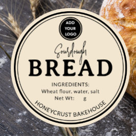 Crème beige bakkerij zuurdesembrood label sticker