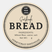 Crème beige bakkerij zuurdesembrood label sticker (Voorkant)