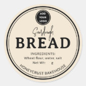 Crème beige bakkerij zuurdesembrood label sticker (Voorkant)