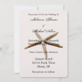 Crème Beige Blush Zeesterren Strand Kaart (Voorkant)