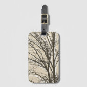 Crème Beige Bruin Witte Boomtakken  Bagagelabel (Voorkant (verticaal))