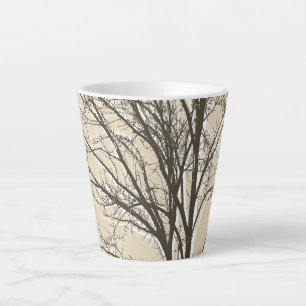 Crème Beige Bruine Witte Boomtakken  Latte Mok