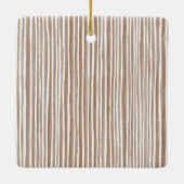 Crème Beige Camerastrepen Kerstmis Keramisch Ornament (Achterkant)