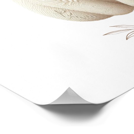 Crème Beige Kitty Boho Geborduurd Kat Poster (Hoek)