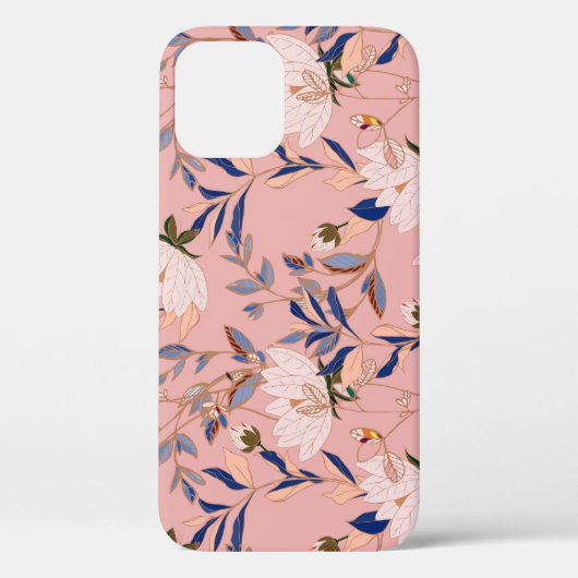 Crème Beige Lelies: Roze Naadloze Achtergrond Case-Mate iPhone Case (Achterkant)