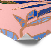 Crème Beige Lelies: Roze Naadloze Achtergrond Poster (Hoek)