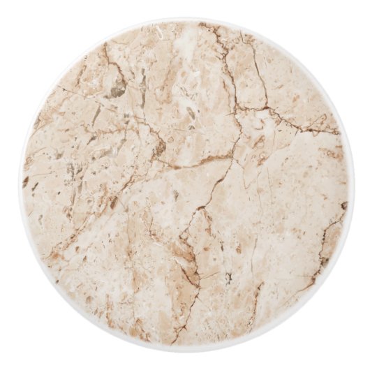 Crème Beige Marbled Keramische Knop (Voorkant)