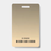 Crème Beige Ombre Logo Barcode ID Fototemplate Badge (Achterkant)