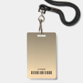 Crème Beige Ombre Logo Barcode ID Fototemplate Badge (Achterkant met lanyard)