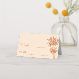 Crème Beige Palmboom Boho Beach Trouwtafel Plaatskaartje