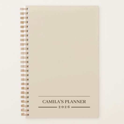 Crème Beige Planner | Elegant & Persoonlijk  (Voorkant)