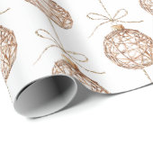 Crème Beige Ronde Ornamenten Kerst Cadeaupapier (Rol Hoek)