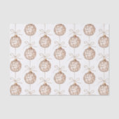 Crème Beige Ronde Ornamenten Kerst Tissuepapier (Voorkant)