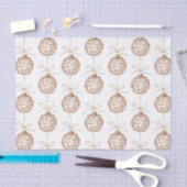 Crème Beige Ronde Ornamenten Kerst Tissuepapier (Craft)