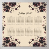 Crème Beige  Shabby Chic Moody Bloemen Seat Poster (Voorkant)