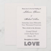 Crème Beige Steen Zilver Liefde Kaart (Voorkant / Achterkant)