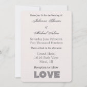 Crème Beige Steen Zilver Liefde Kaart (Voorkant)