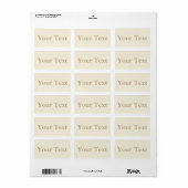 Crème & Beige Stickers of Labels w / Aangepaste te (Full Sheet)