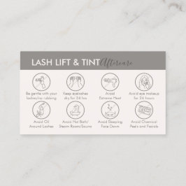 Crème Beige Tan Nazorg voor Wimperlift en Kleuring Visitekaartje